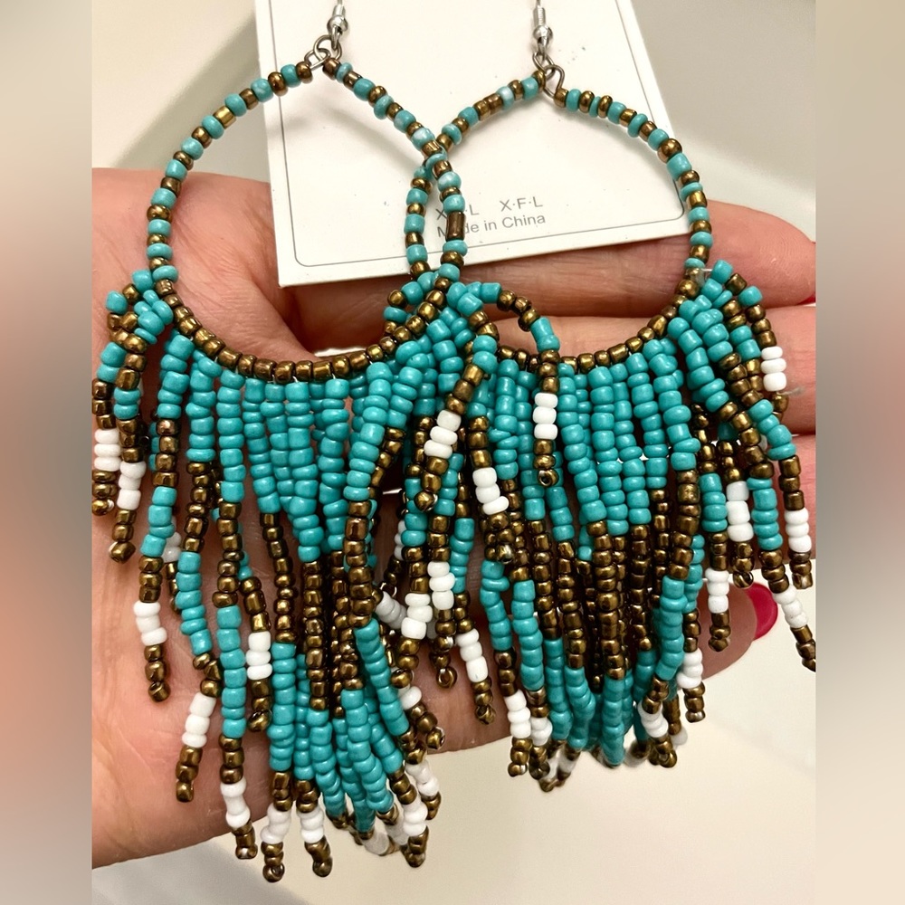 Boho Beaded Earrings NWT - Picture 4 of 5